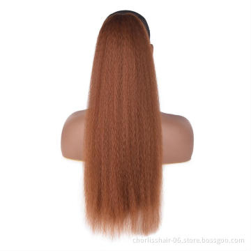 Best Selling Wholesale Chorliss For Kids High Ponytail Natural Color Pre Plucked Kinky Curly Synthetic Ponytails Hair Extensions
